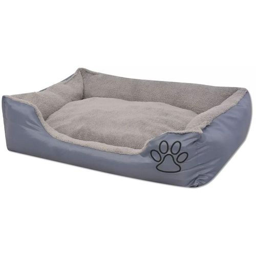 Krevet za pse s podstavljenim jastukom veličina M sivi slika 5