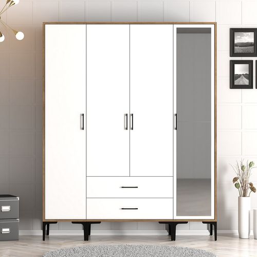 Kumsal STR - Walnut, White Walnut
White Wardrobe slika 1