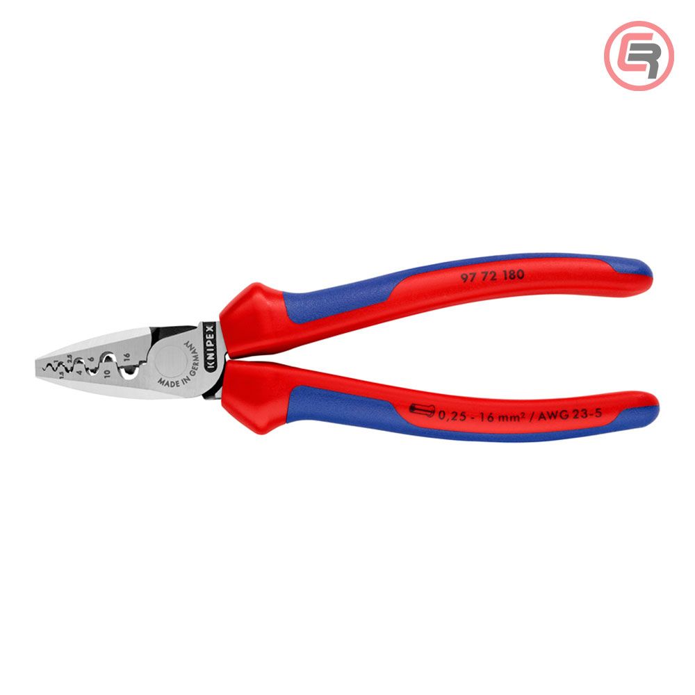 Knipex Kliješta Za Krimpanje - Stiskanje Završnih Čahura 0,25-16mm2 - 97 72 180 slika 3