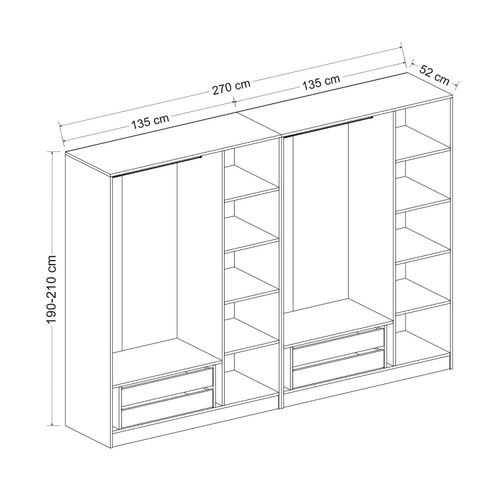 Kale - 6638 White
Black Wardrobe slika 8