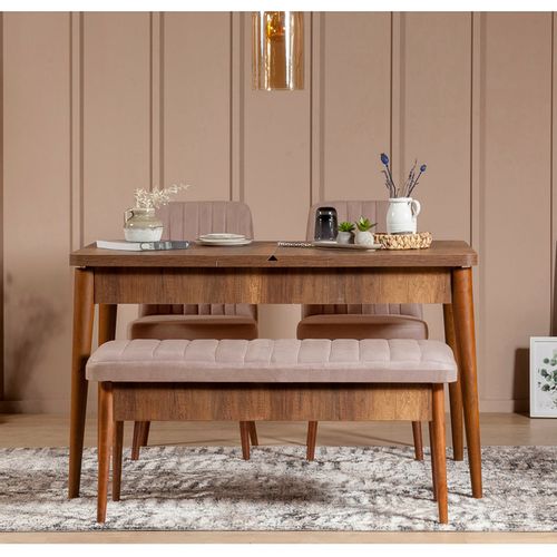 Woody Fashion Klupa, Orah Kamen, Vina Bench - Walnut, Stone slika 5