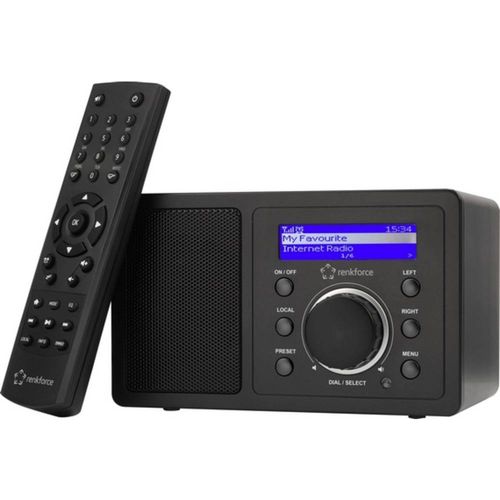 Renkforce RF-IR-MONO1 internet stolni radio internet Bluetooth®, AUX, WLAN, internetski radio   podržava DLNA crna slika 1