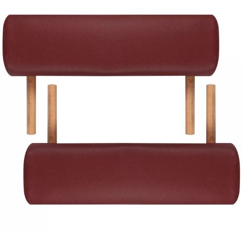 Sklopivi stol za masažu s drvenim okvirom dvodijelni crveni slika 21