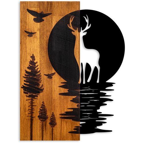Deer and Moon Walnut
Black Decorative Wooden Wall Accessory slika 5