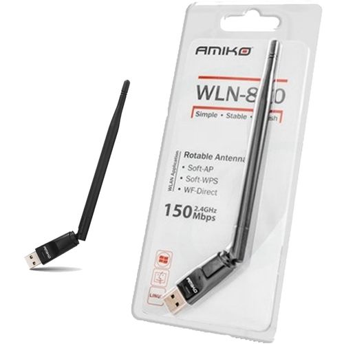 Amiko Wi-Fi mrežna kartica, USB, 2.4 GHz, 150 Mbps - WLN-870 slika 1