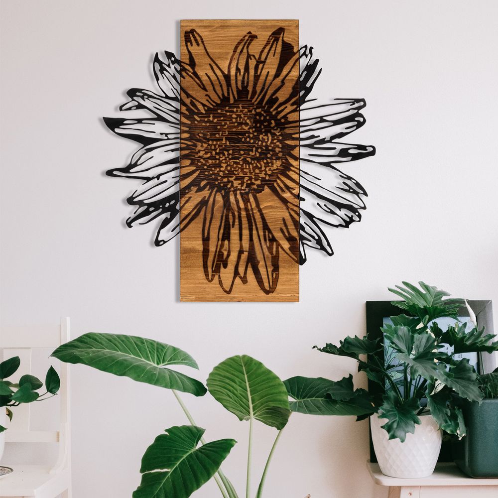Daisy Black Walnut Ukrasni Drveni Zidni Dodatak slika 3