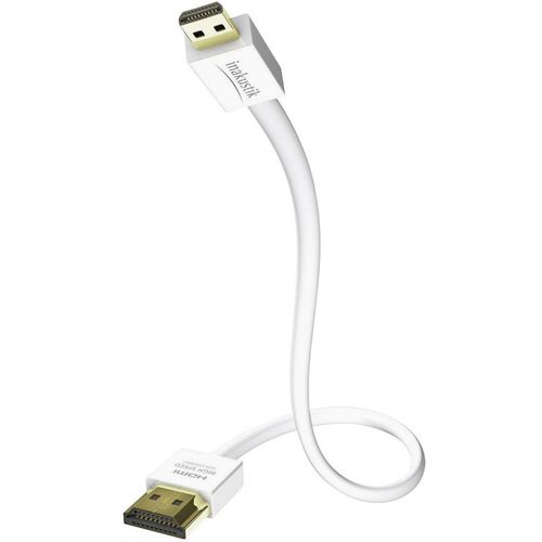 Inakustik HDMI priključni kabel HDMI A utikač, HDMI Micro D utikač 3.00 m bijela 004246303 audio povratni kanal (arc), pozlaćeni kontakti HDMI kabel slika 1