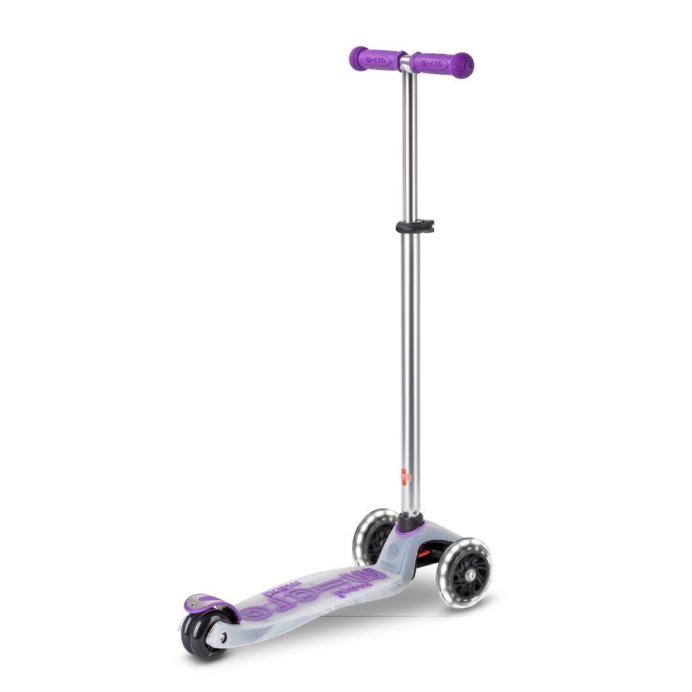 Micro Romobil Maxi Deluxe Flux LED, Ljubičasti slika 4