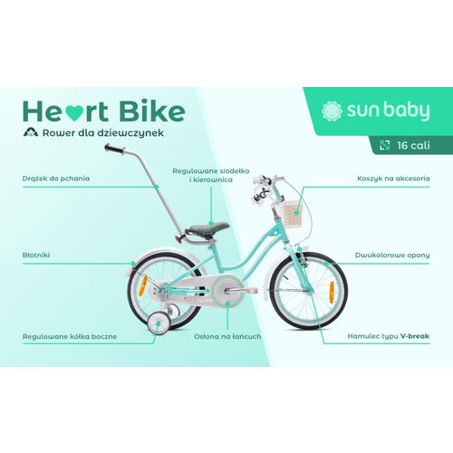 Dječji bicikl 16" Heart Bike tirkizni slika 8