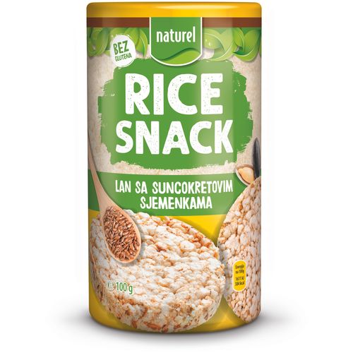 Naturel rice snack sa lanom i suncokretom 100g slika 1