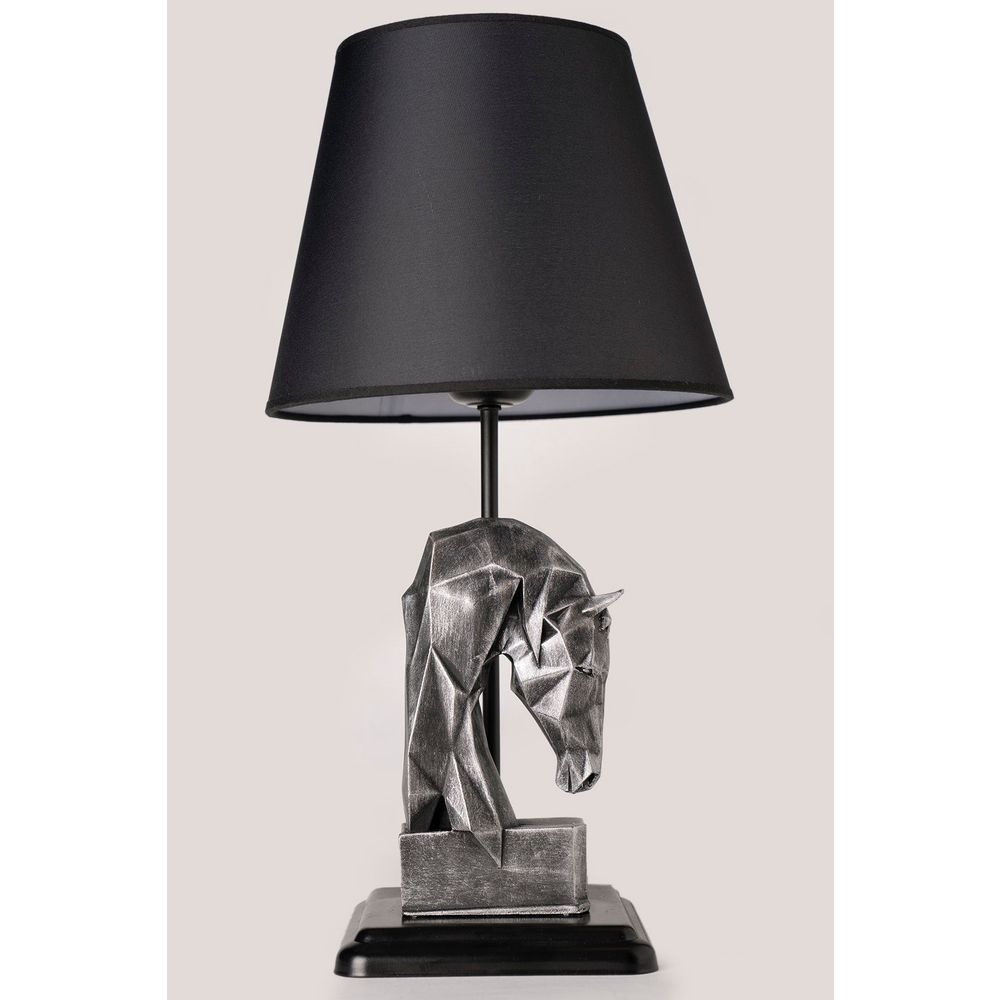 HM162 Srebrna i Crna Stolna Lampa slika 1