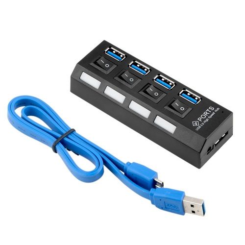 Usb HUB 3.0 4 port crni slika 1