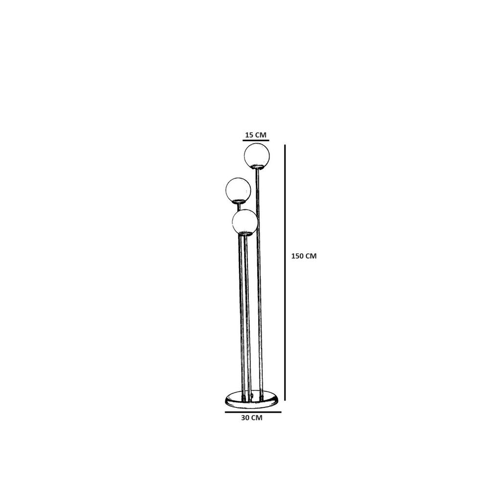 Judy 3 Lü Eskitme Bal Camlı Lambader Amber Floor Lamp slika 5