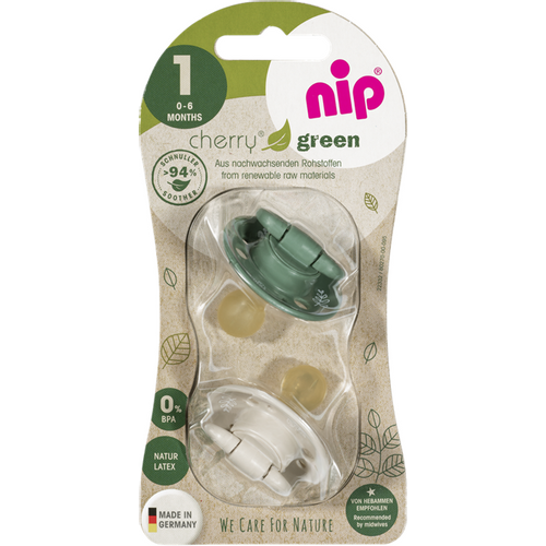 nip® Duda varalica Cherry Green 0-6mj (veličina 1) - Latex, 2kom Bež, Zelena slika 4