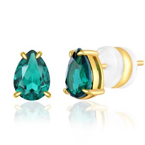 Crystal Vision naušnice Tris Emerald gold