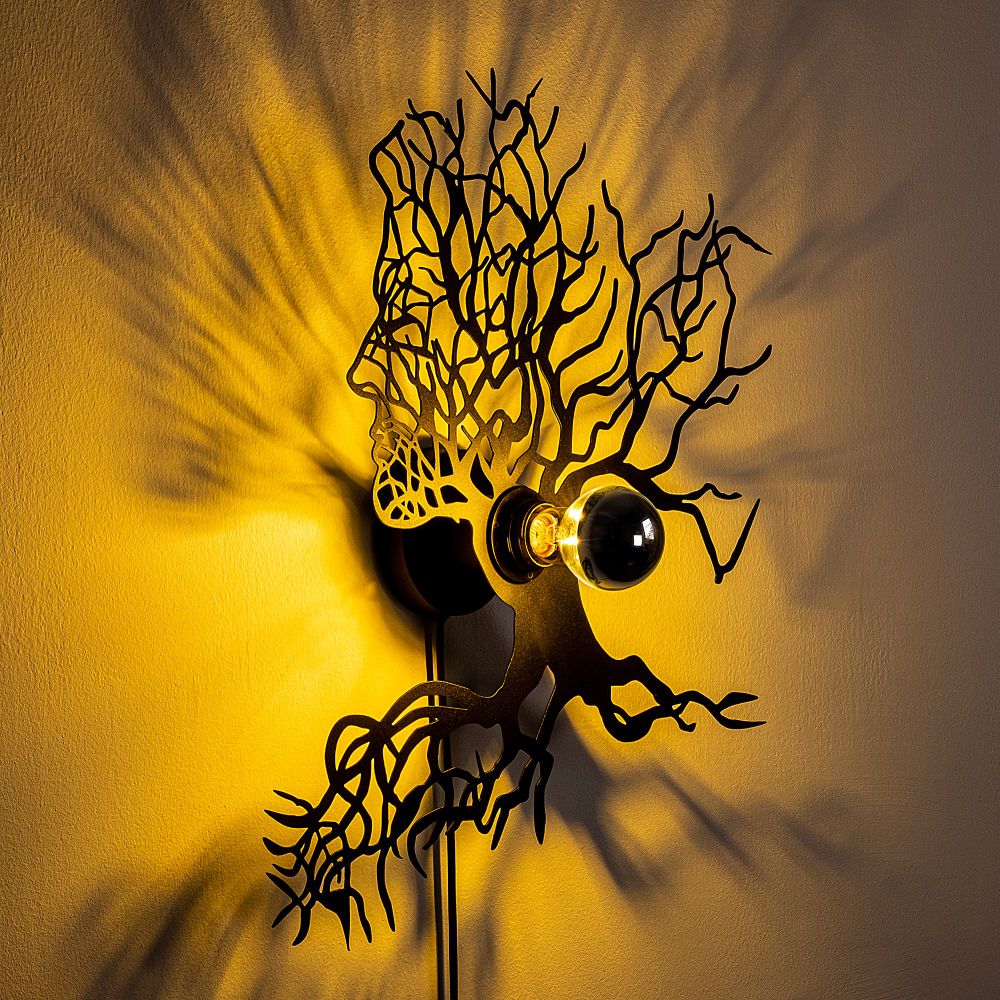 Zidna lampa 'Tree Man' u crnoj boji slika 5