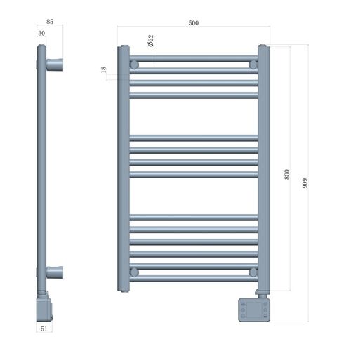 Adler LED kupaonski radijator ljestve 600W AD7824 slika 3