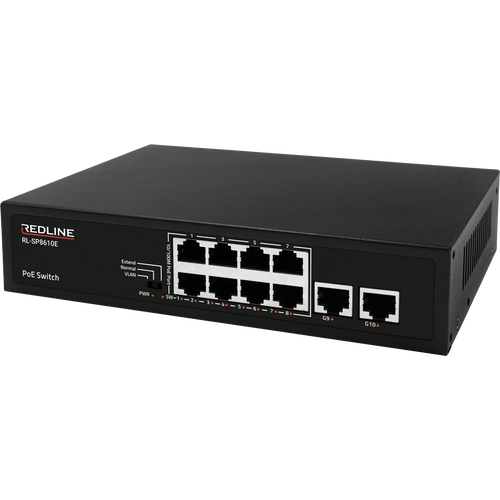 REDLINE PoE mrežni switch, 10 port RJ-45 , 8 PoE / 120W - RL-SP8610E slika 1