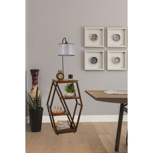 Asos Ceviz Lambader Silindir Açık Hasır Gri Abajurlu Light Grey Floor Lamp slika 1