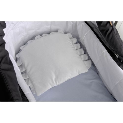 Jastuk s volanima od baršuna 35x25cm sivi slika 4