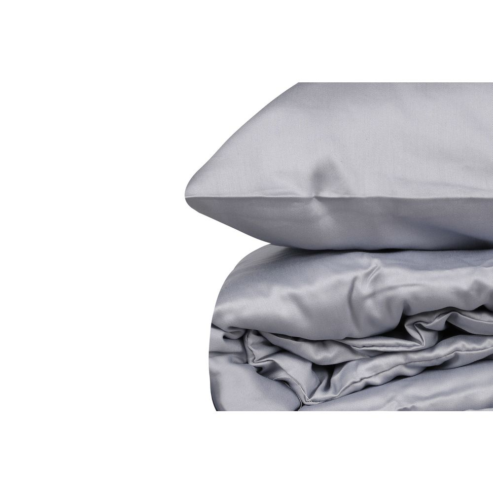 Elegant - Grey Grey Satin King Quilt Cover Set (FR) slika 4