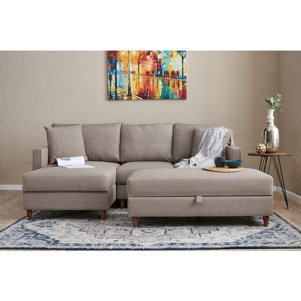 Eva Left - Ugao Sofa u Krem Boji slika 1