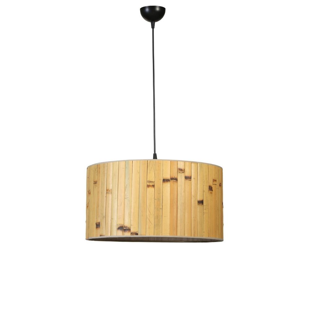 Bambu 02 Abajurlu Tekli Sarkıt Avize - Oak Black slika 3