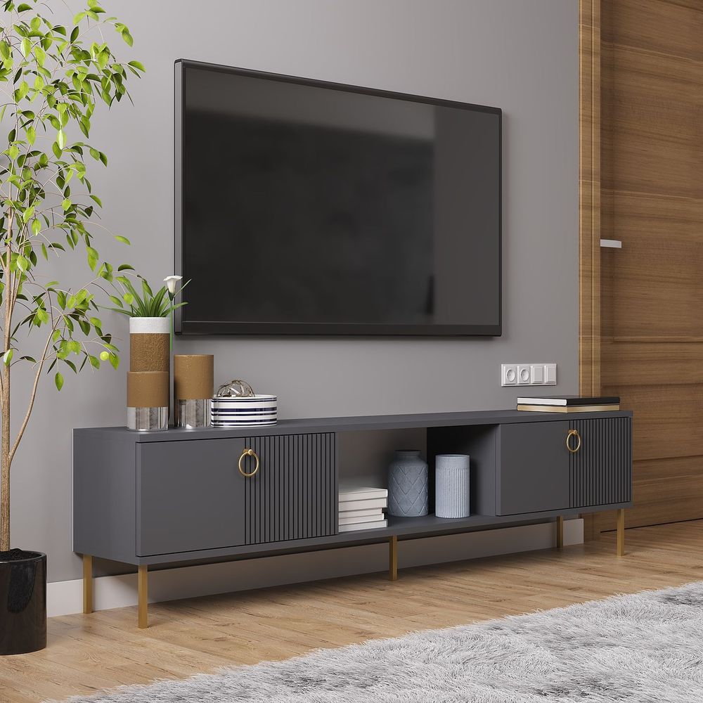 TV stalak Paye u antracit boji slika 2