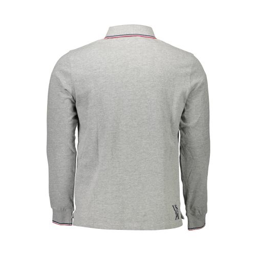 US POLO SHIRT LONG SLEEVE MEN'S GRAY slika 2