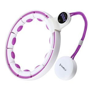 Hhm17 hula hop bijelo/ljubičasto magnetski s utegom + brojač hms