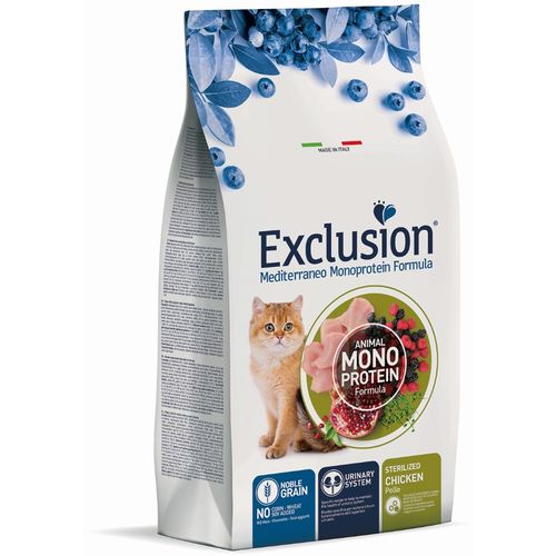 Exclusion Mediterraneo Monoprotein Formula, Sterilised, potpuna hrana za odrasle sterilizirane mačke, piletina, 300 g slika 1