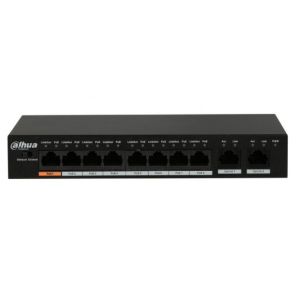 Dahua POE switch PFS3010-8ET-96 10/100 RJ45 ports, POE 8 kanala, UPLINK 2xGbit