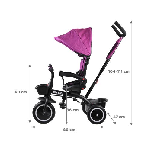 Dječji tricikl 3u1 Tiny Bike rozi slika 5