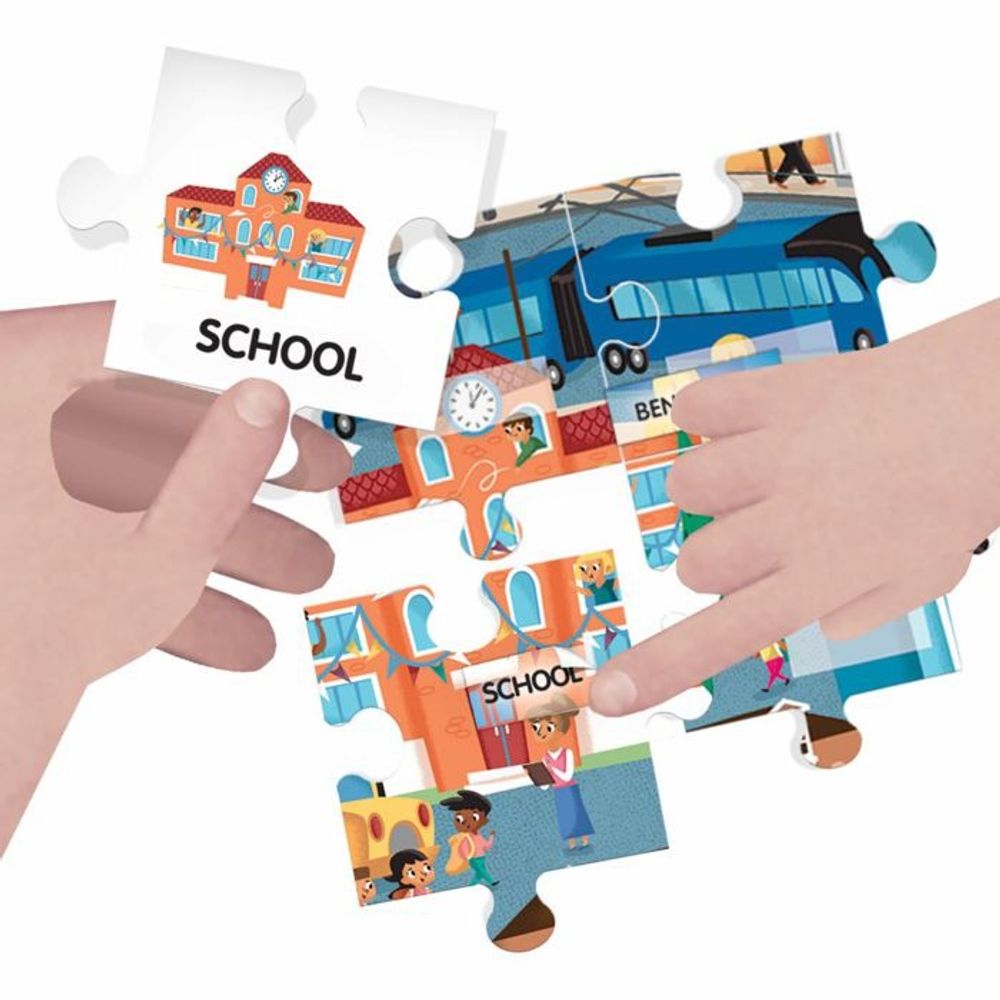 HEADU Edukativne puzzle Easy English - The City slika 3