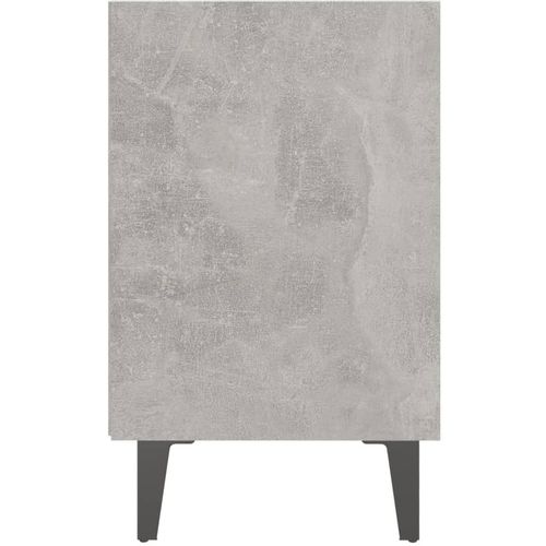 Noćni ormarić s metalnim nogama siva boja betona 40x30x50 cm slika 5