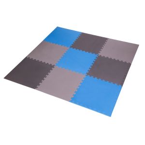 Set od 9 zaštitnih podloga u obliku slagalice za teretanu 60x60x1,0 cm plavo siva