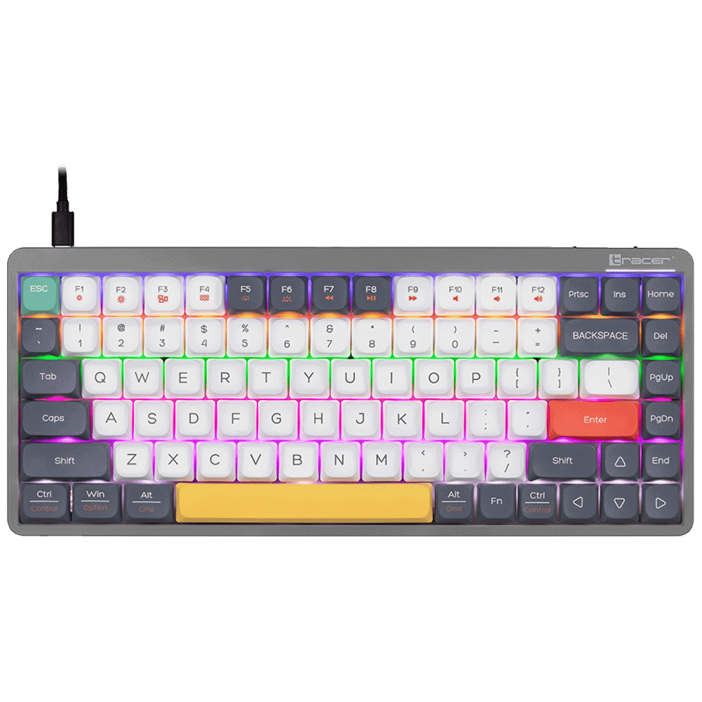 Tracer Tastatura sa osvjetljenjem, USB/BT/WiFi, gaming, mehanička - FINA 84 Grey slika 2