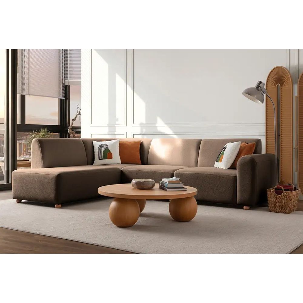 Ugaona Sofa S-Loft Left - smeđa boja slika 2