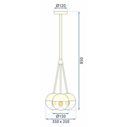 TOOLIGHT Viseća svjetiljka Zlatna staklena mliječna kugla APP688-3CP slika 11