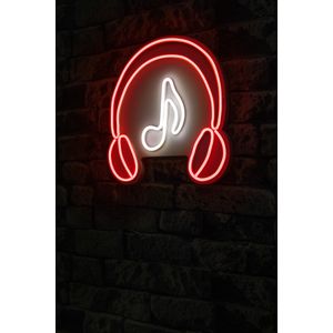 Wallity Ukrasna plastična LED rasvjeta, Music Sound Headphones - Red