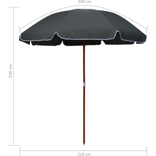 Suncobran s čeličnom šipkom 240 cm antracit slika 14