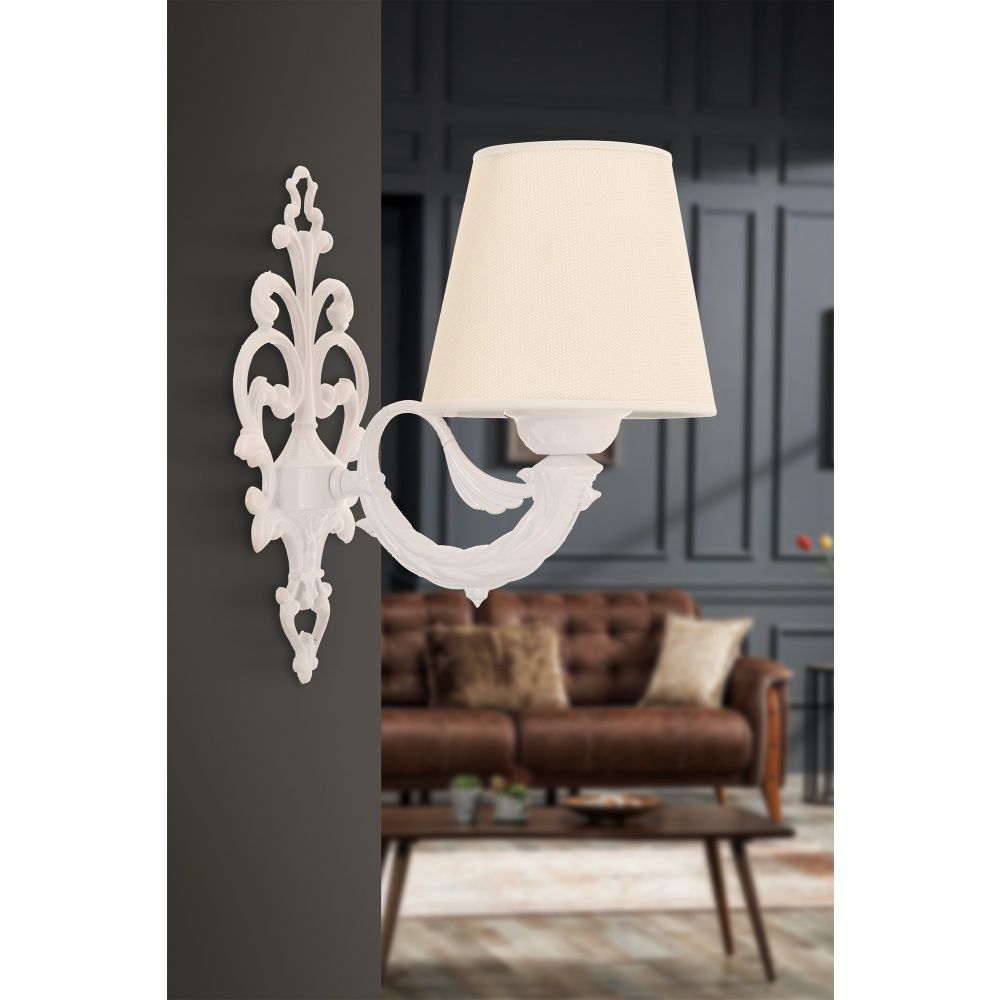 Lampa za zid Lily - Krem, Bijela slika 1