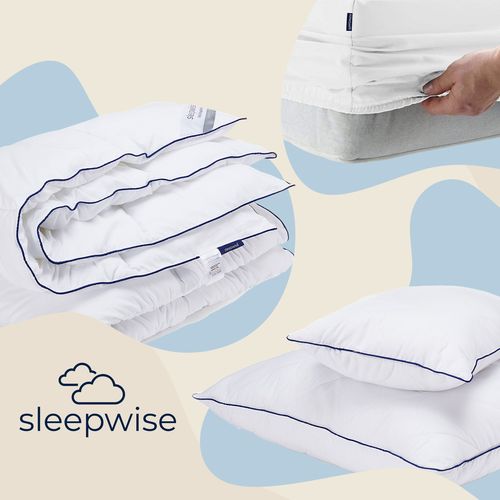 Sleepwise Soft Wonder-Edition posteljina, Bijela / Sivi Prugasti slika 11