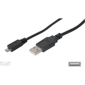 Digitus USB 2.0 priključni kabel [1x muški konektor USB 2.0 tipa a - 1x muški konektor USB 2.0 tipa micro-B] 1.80 m crna  Digitus USB kabel USB 2.0 USB-A utikač, USB-Micro-B utikač 1.80 m crna 