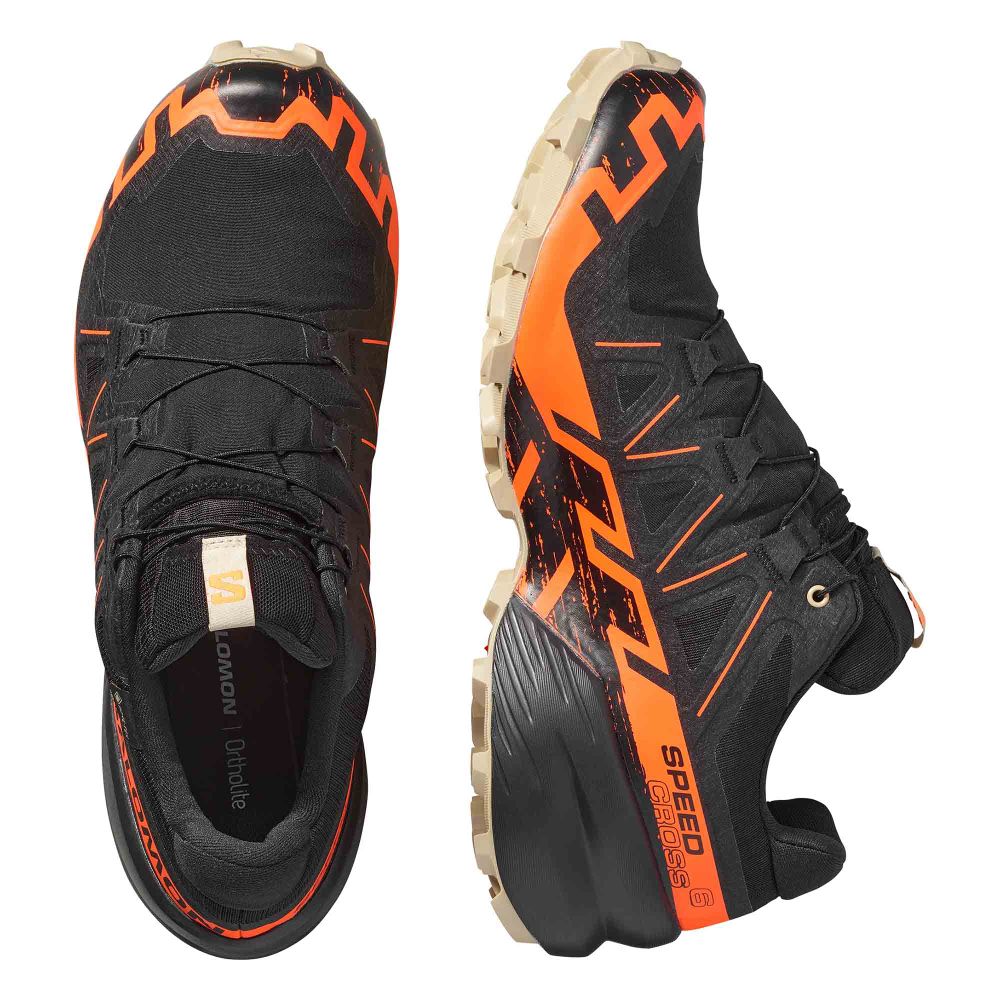 Salomon Muške patike Speedcross 6 GTX, Black/Shocking Orange/White Pepper slika 5