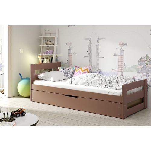 Drveni dječji krevet Ernie s podiznom ladicom - 200*90cm - smeđi slika 1