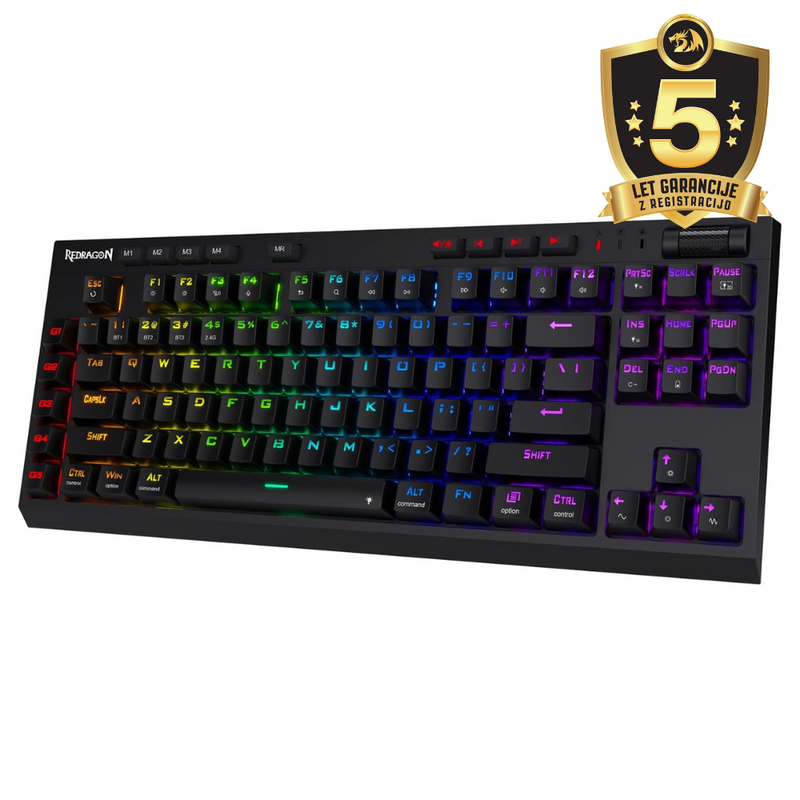 Redragon Tipkovnica Redragon Vishnu Pro K596RGB-PRO Žičana i Bežična s Crvenim Prekidačima image