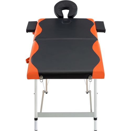 Sklopivi masažni stol s 2 zone aluminijski crno-narančasti slika 26