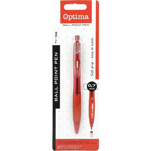 Kemijska olovka OPTIMA TY162 crvena blister  slika 3