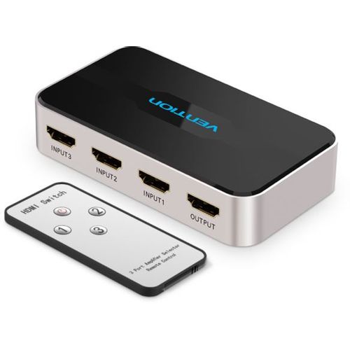 Vention HDMI Switch 3 In 1 Out Gray Metay Type slika 1
